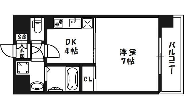 ニコル梅田(1DK/6階)の間取り写真