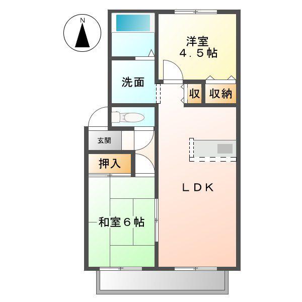 ロイヤル中平(2LDK/2階)の間取り写真