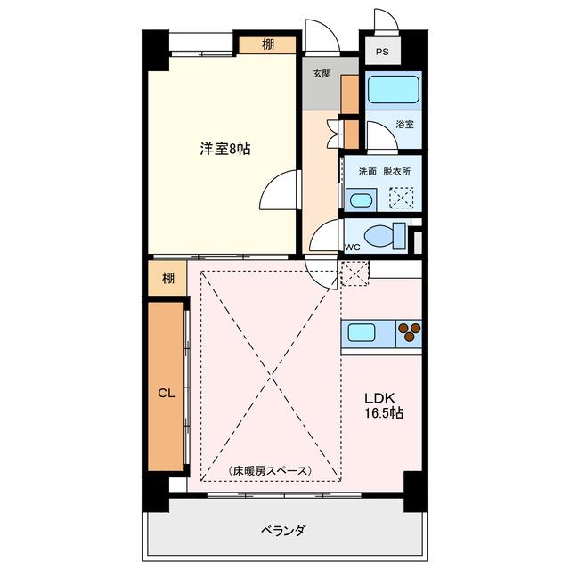 にしの台ヒルズ(1LDK/5階)の間取り写真