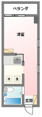 MIYARA FLATS(ワンルーム/3階)の間取り写真