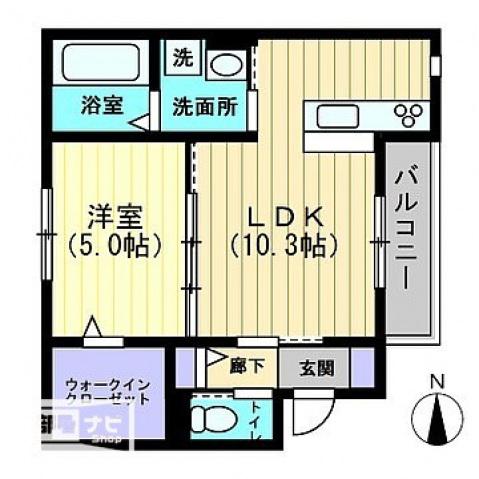 RIAN伊福町(1LDK/2階)の間取り写真