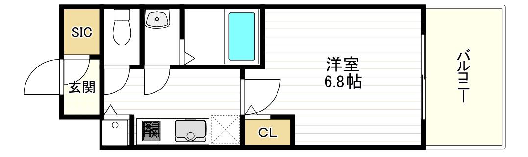 LA DOUCEUR北巽(1K/8階)の間取り写真
