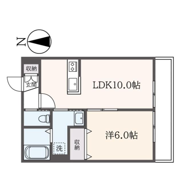 横濱山の手テラス(1LDK/2階)の間取り写真