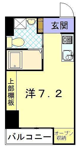 TWO LIVING(ワンルーム/1階)の間取り写真