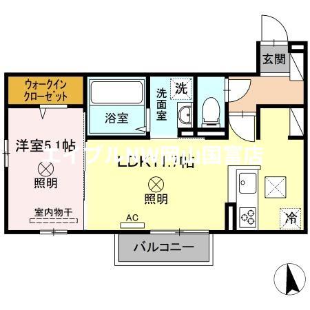 オリーブマンション(1LDK/1階)の間取り写真
