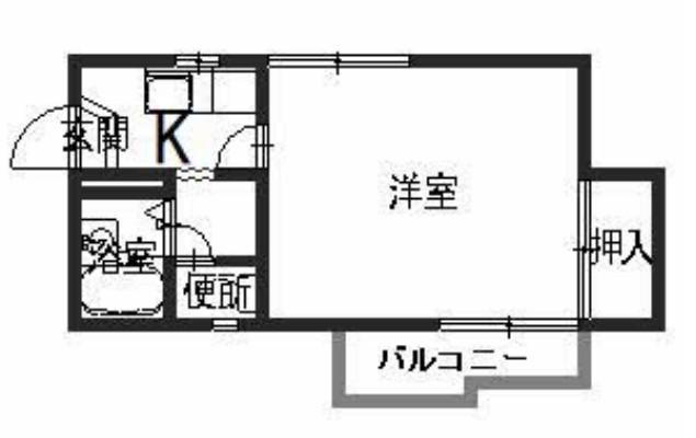 メゾンキンセイ(1K/2階)の間取り写真