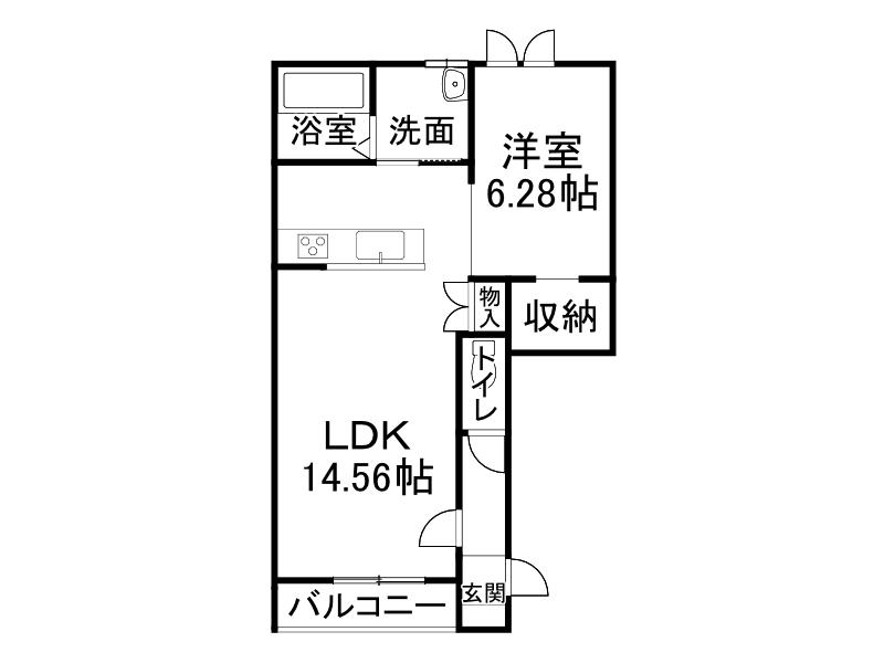 REVE(1LDK/1階)の間取り写真