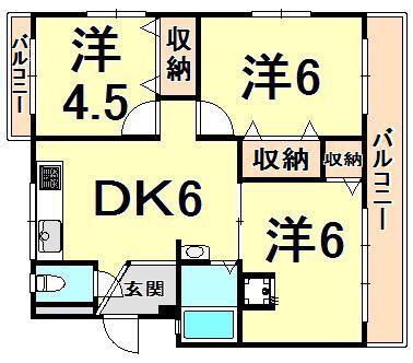 清和マンション(3DK/3階)の間取り写真