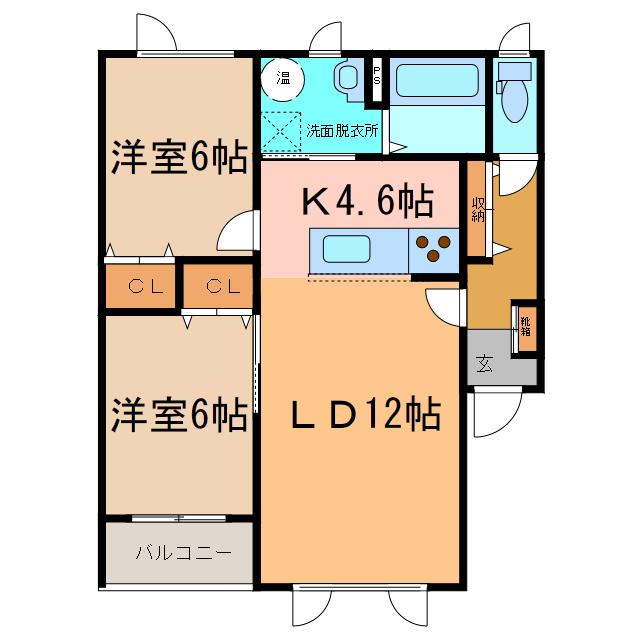 ALPHAI(2LDK/1階)の間取り写真