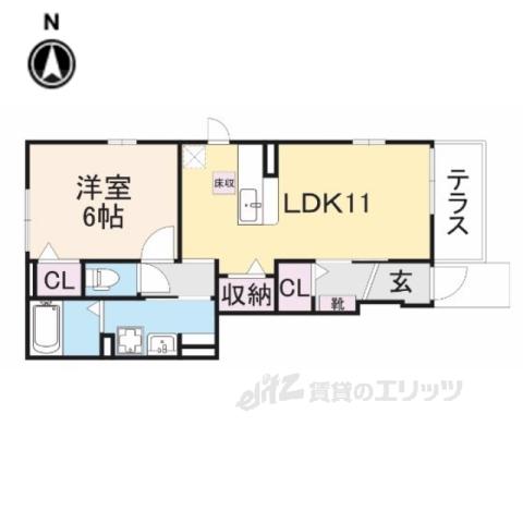 サニーデイⅢ(1LDK/1階)の間取り写真