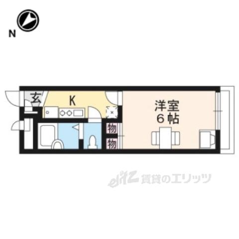 レオパレスブルーレイク(1K/1階)の間取り写真