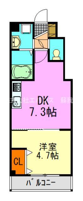 カイテキースV(1DK/5階)の間取り写真