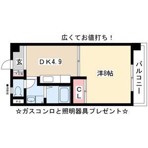 ヴィラ大宮(1DK/1階)の間取り写真