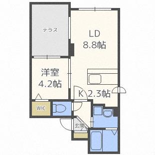 ヴィラ・アーバーナ桑園(1LDK/1階)の間取り写真