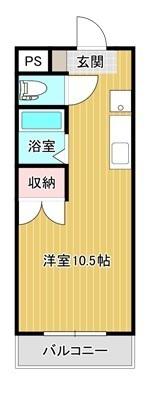 YSビル(ワンルーム/2階)の間取り写真