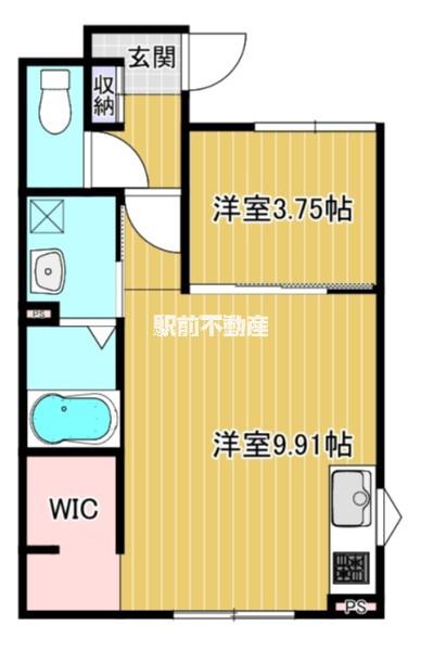 シャインラッシュI(1LDK/1階)の間取り写真