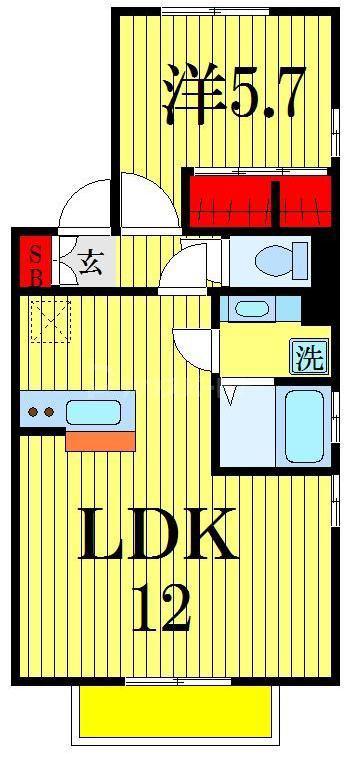 シャルマン(1LDK/2階)の間取り写真