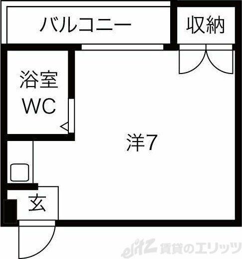 シャトー亜寿香(ワンルーム/5階)の間取り写真