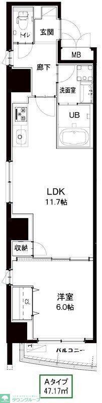 シルヴァーアウル(1LDK/4階)の間取り写真