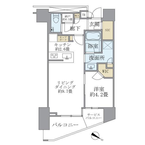 BRILLIA THE TOWER TOKYO YAESU(1LDK/23階)の間取り写真