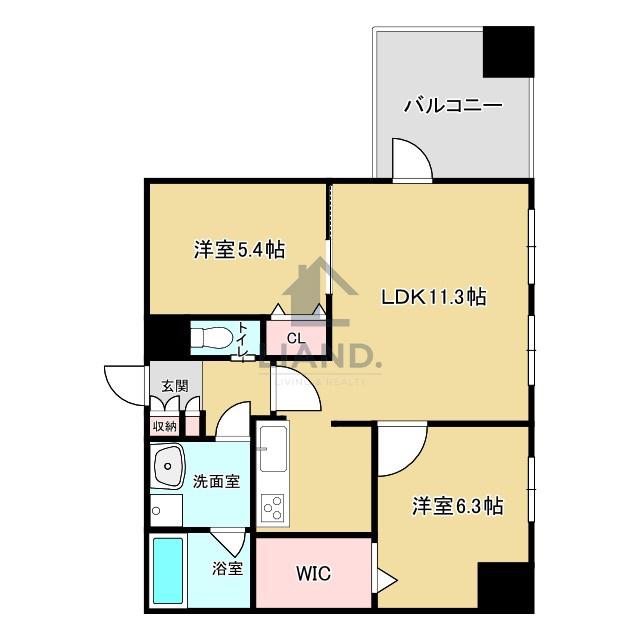 ウインステージ博多駅南(2LDK/5階)の間取り写真