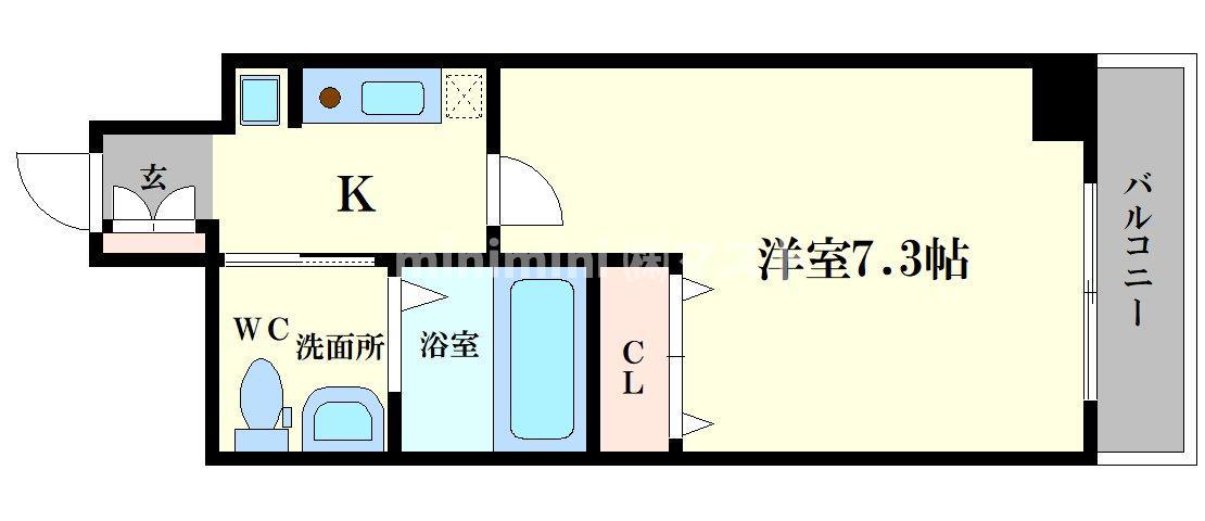 セイワパレス 堂島シティ(1K/6階)の間取り写真