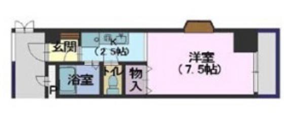 田宮ビル(1K/2階)の間取り写真