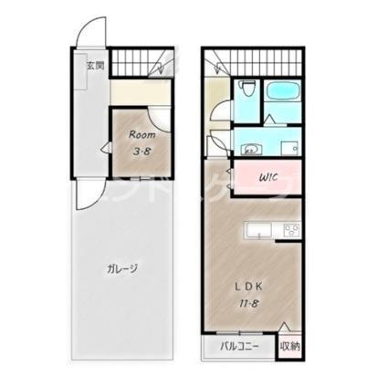 ノネット(1LDK/1階)の間取り写真