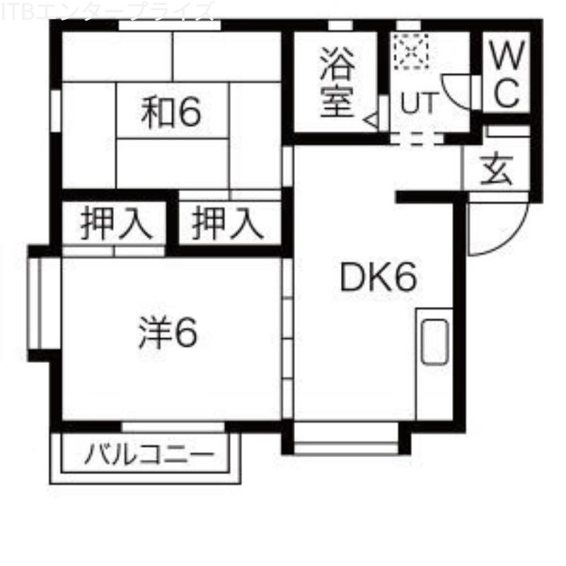 リバティみやにし(2DK/1階)の間取り写真