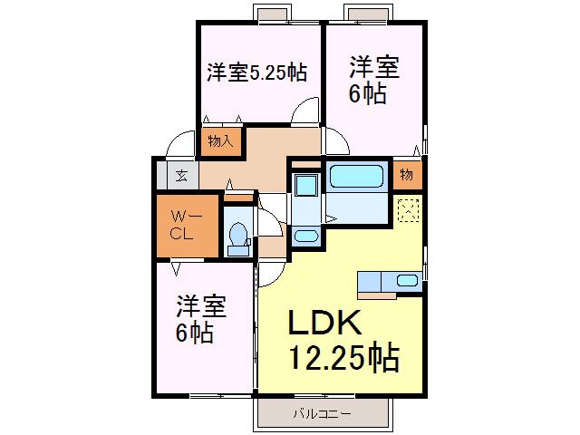 リビングタウン古河北 D(3LDK/2階)の間取り写真