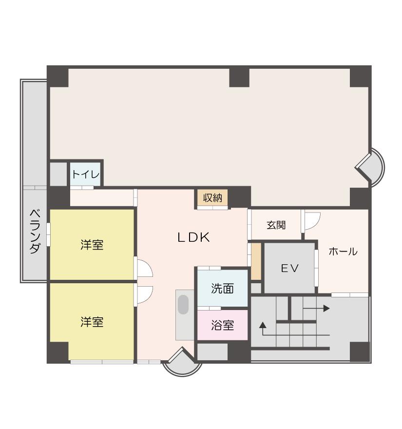 シャトルフジ(2LDK/6階)の間取り写真
