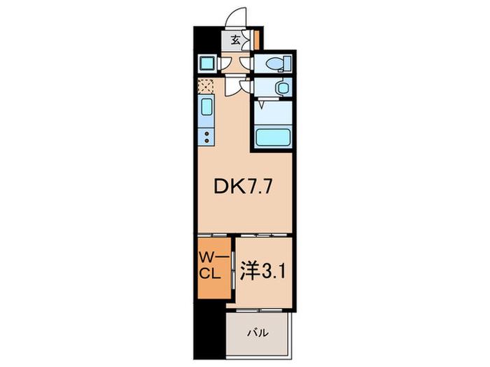 セレニテ神戸駅前アリエ(1DK/7階)の間取り写真