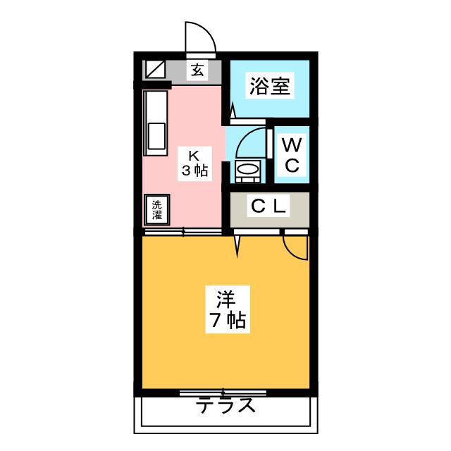 Mハイツ(1K/1階)の間取り写真