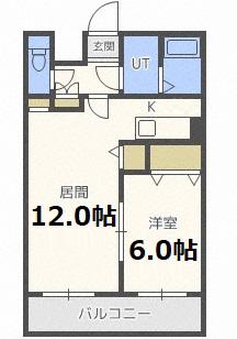 メゾンドジャパンノースヒル(1LDK/7階)の間取り写真