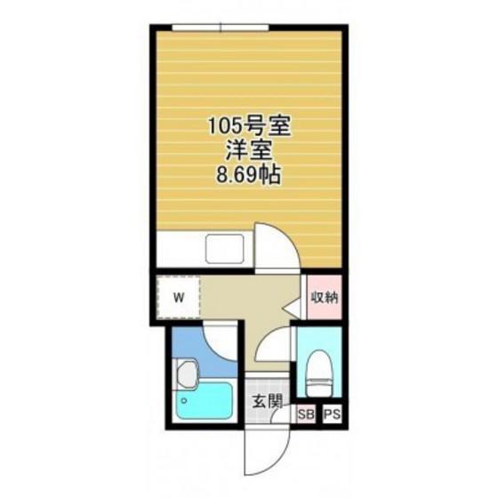 メゾンS&Y VII(ワンルーム/1階)の間取り写真