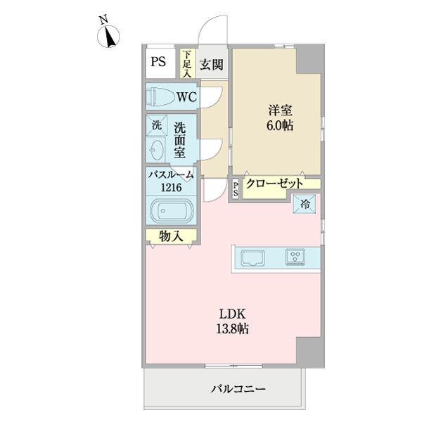 コントレイルりんくう常滑(1LDK/2階)の間取り写真