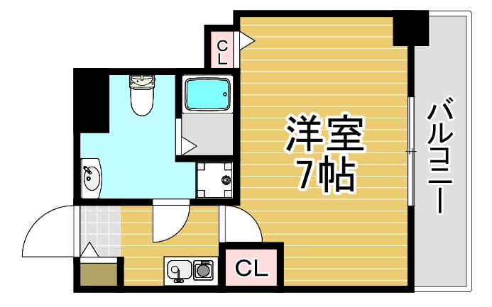 MEET ME 梅田西(1K/9階)の間取り写真