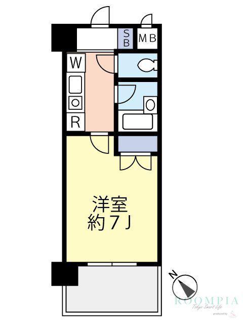 グランヴァン杉並北(1K/6階)の間取り写真