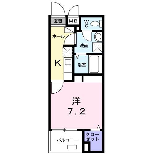 アーバンヒルズ鷺沼II(1K/3階)の間取り写真