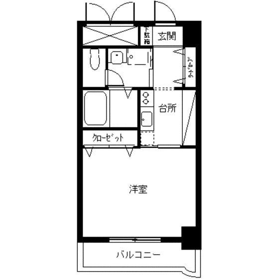 セントラルヒルズMJ(1K/6階)の間取り写真