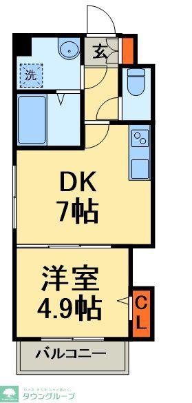 カイテキース(1DK/3階)の間取り写真