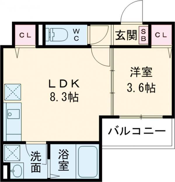 D PORTA BIJOU(1LDK/3階)の間取り写真