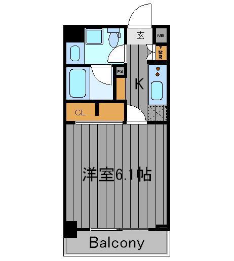 グリフィン川崎西口シティプラザ(1K/2階)の間取り写真