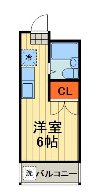 パープルティアラ(1K/1階)の間取り写真