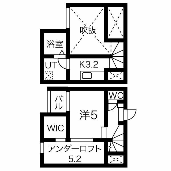 FERIO(1K/2階)の間取り写真