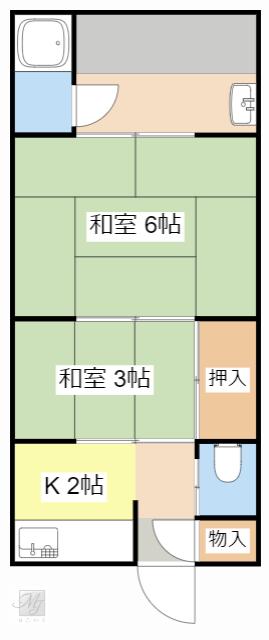 三明荘(1SK/1階)の間取り写真