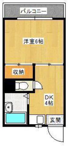 コーポ築山(1K/2階)の間取り写真