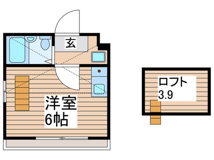 イルヴィラージュ平井(ワンルーム/3階)の間取り写真