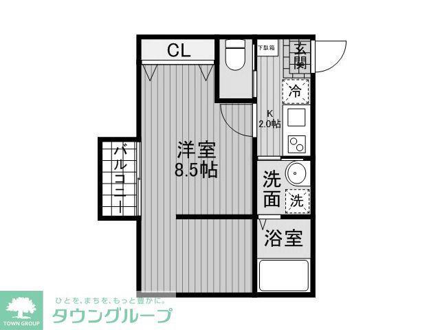 キャメル岩槻西町(1K/1階)の間取り写真