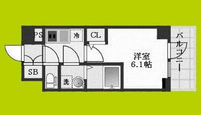 エスリード弁天町ノース RESIDENCE(1K/5階)の間取り写真